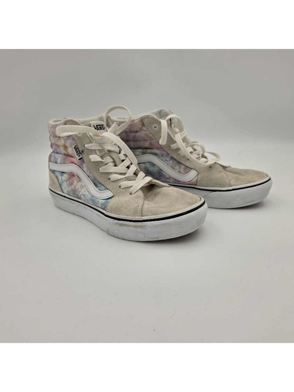 Vans Sk8-Hi Tie-Dye White Suede High-Top Sneakers Womens Size 5